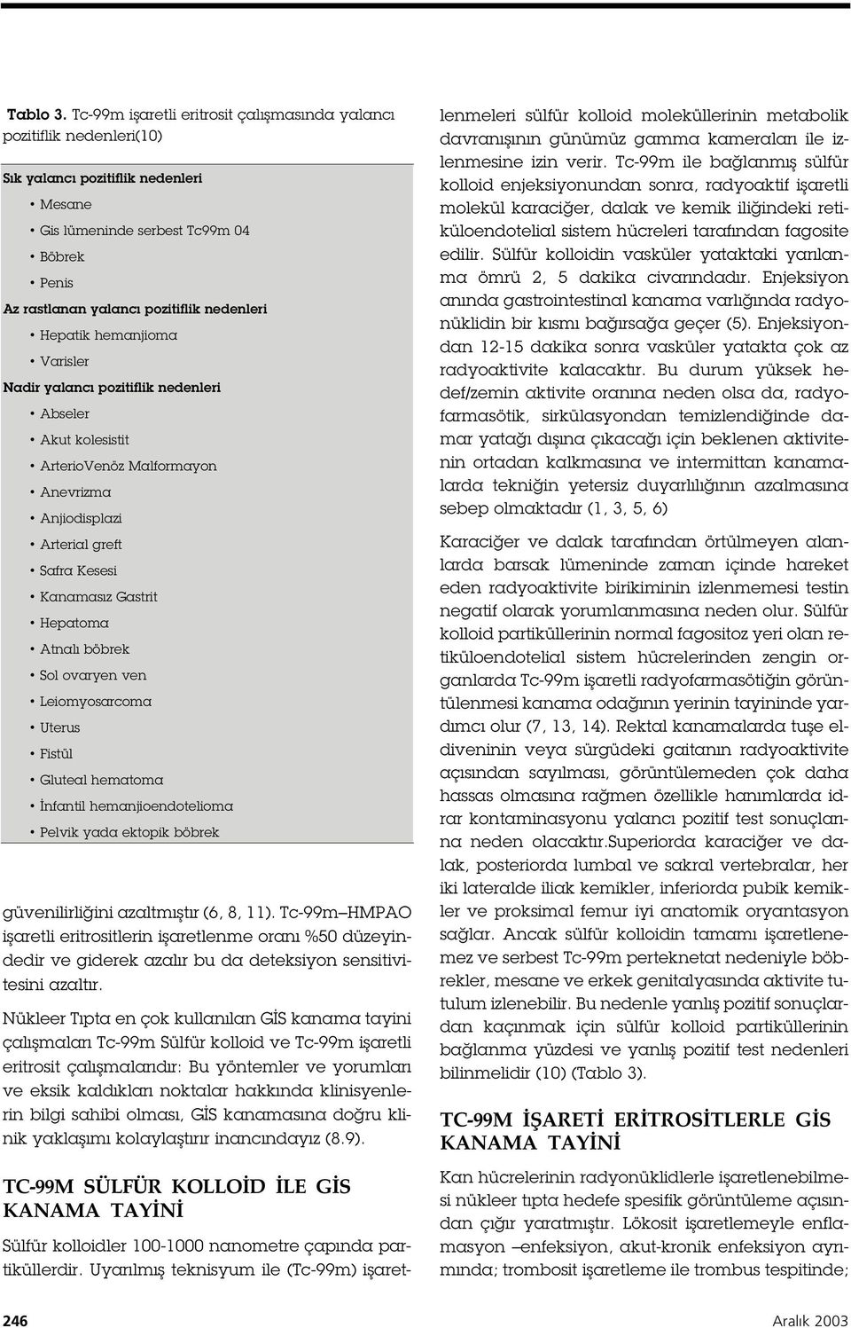 Hepatik hemanjioma Varisler Nadir yalancı pozitiflik nedenleri Abseler Akut kolesistit ArterioVenöz Malformayon Anevrizma Anjiodisplazi Arterial greft Safra Kesesi Kanamasız Gastrit Hepatoma Atnalı