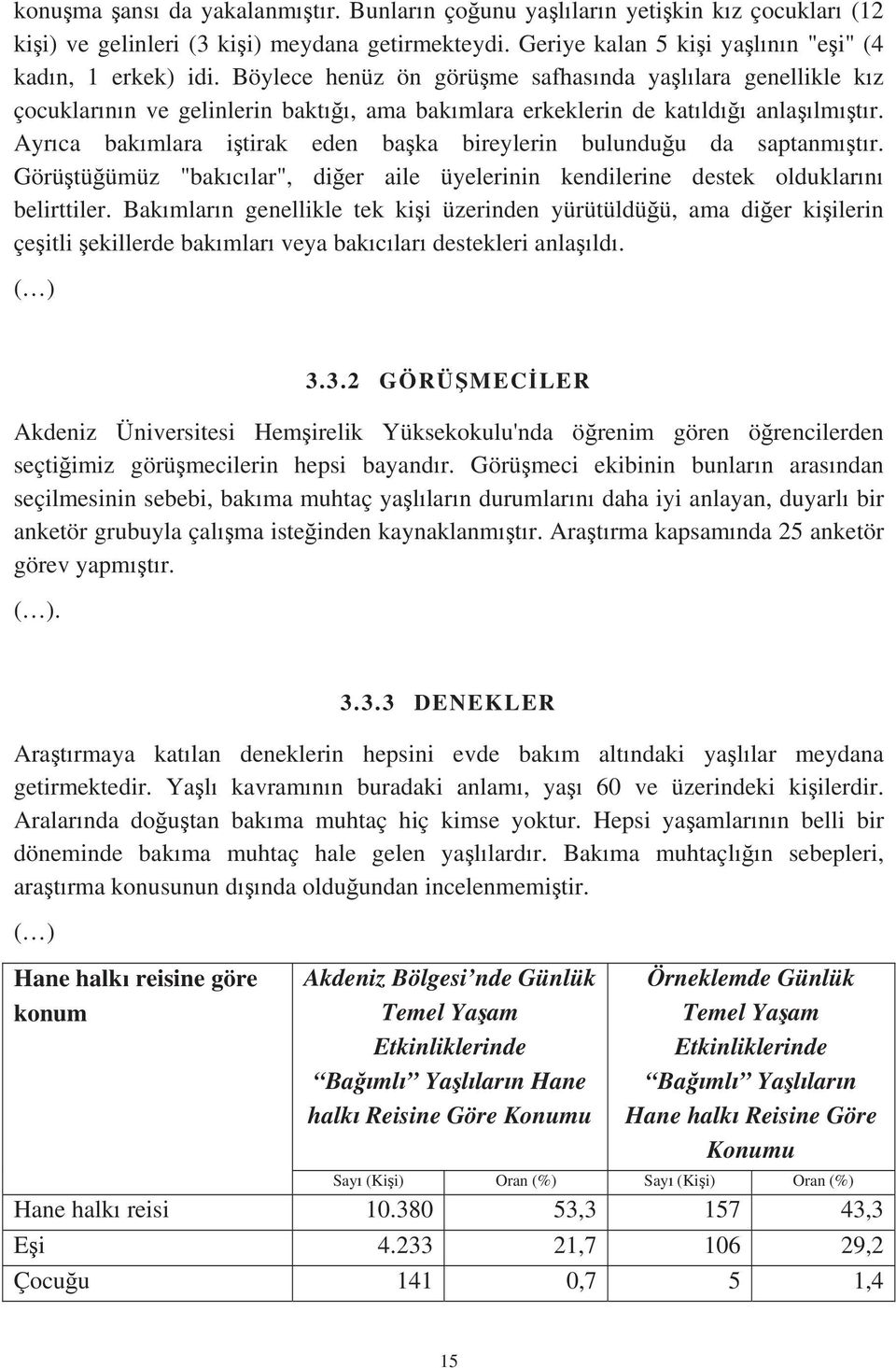 Ayr ca bak mlara i tirak eden ba ka bireylerin bulundu u da saptanm t r. Görü tü ümüz "bak c lar", di er aile üyelerinin kendilerine destek olduklar n belirttiler.