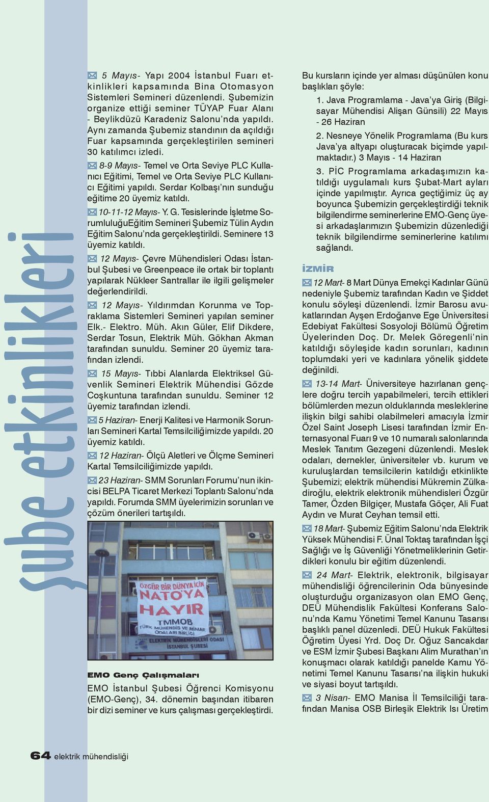 8-9 Mayıs- Temel ve Orta Seviye PLC Kullanıcı Eğitimi, Temel ve Orta Seviye PLC Kullanıcı Eğitimi Serdar Kolbaşı nın sunduğu eğitime 20 üyemiz katıldı. 10-11-12 Mayıs- Y. G.