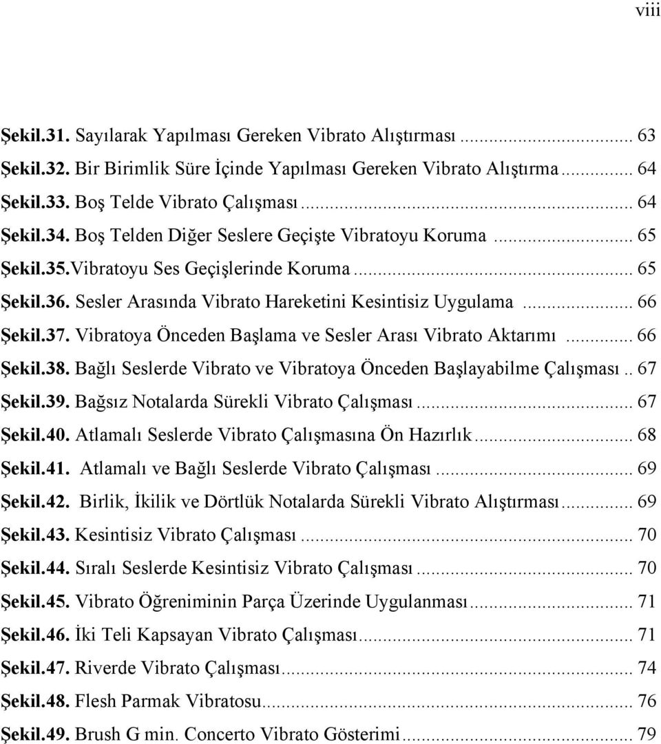 Vibratoya Önceden Başlama ve Sesler Arası Vibrato Aktarımı... 66 Şekil.38. Bağlı Seslerde Vibrato ve Vibratoya Önceden Başlayabilme Çalışması.. 67 Şekil.39. Bağsız Notalarda Sürekli Vibrato Çalışması.