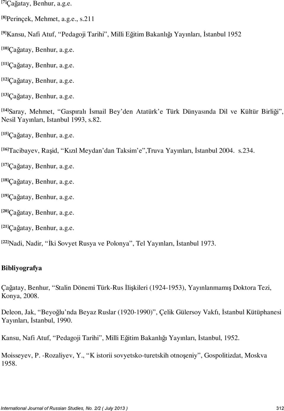 Birliği, Nesil Yayınları, İstanbul 1993, s.82. [15] [16] Tacibayev, Raşid, Kızıl Meydan dan Taksim e,truva Yayınları, İstanbul 2004. s.234.