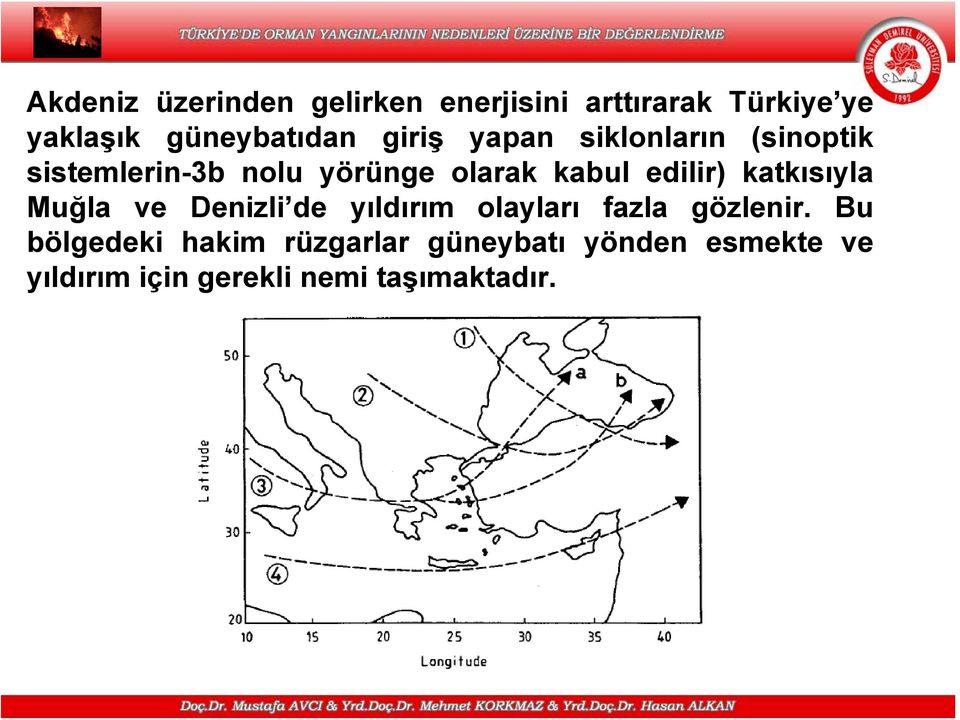 edilir) katkısıyla Muğla ve Denizli de yıldırım olayları fazla gözlenir.