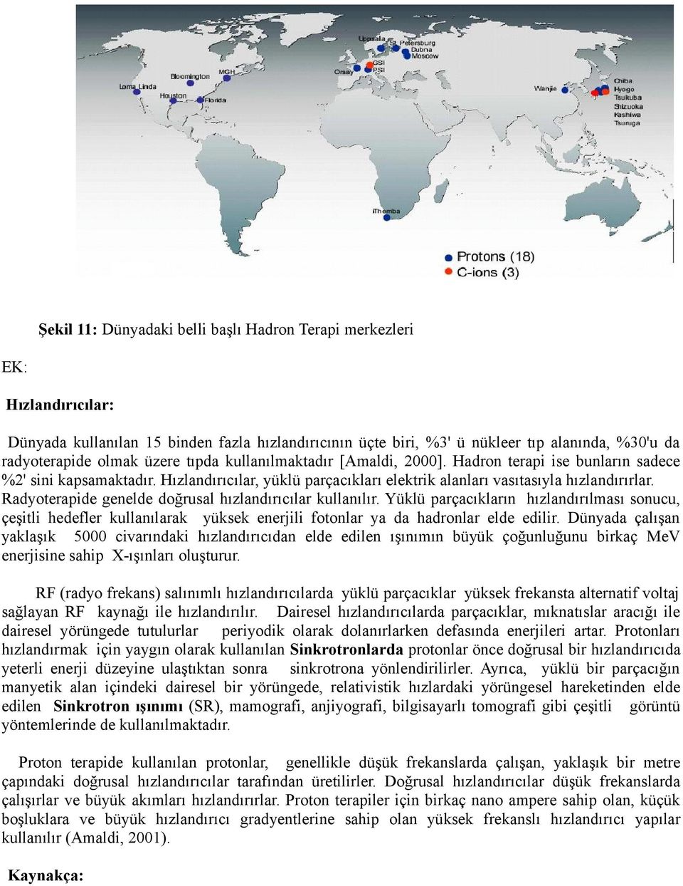 Radyoterapide genelde doğrusal hızlandırıcılar kullanılır. Yüklü parçacıkların hızlandırılması sonucu, çeşitli hedefler kullanılarak yüksek enerjili fotonlar ya da hadronlar elde edilir.