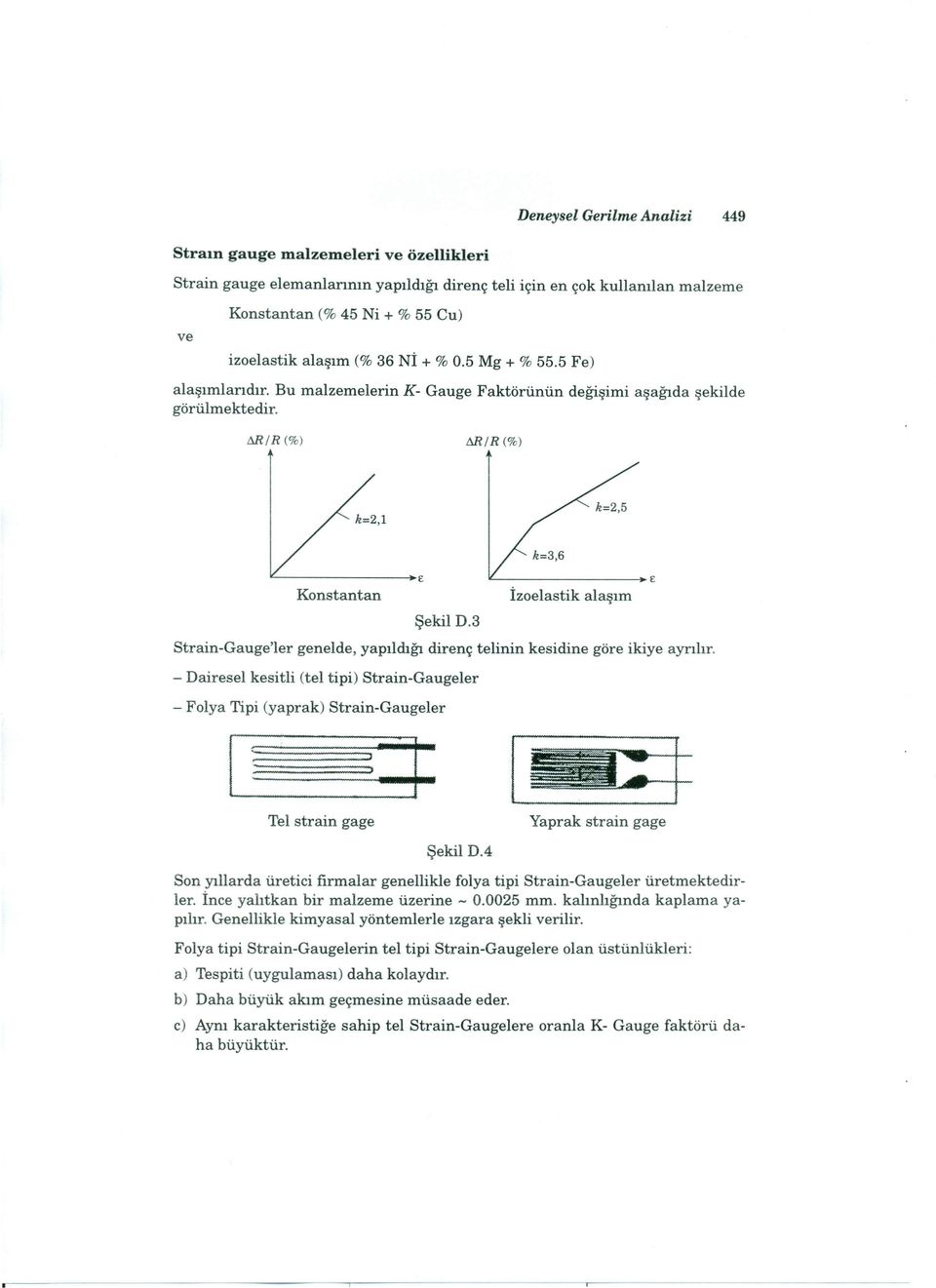 değişimi aşağıda şekilde tlr/r(%) tlr/r(%) ~-------------+E ~---------------+E Konstantan İzoelastik alaşım Şekil D.