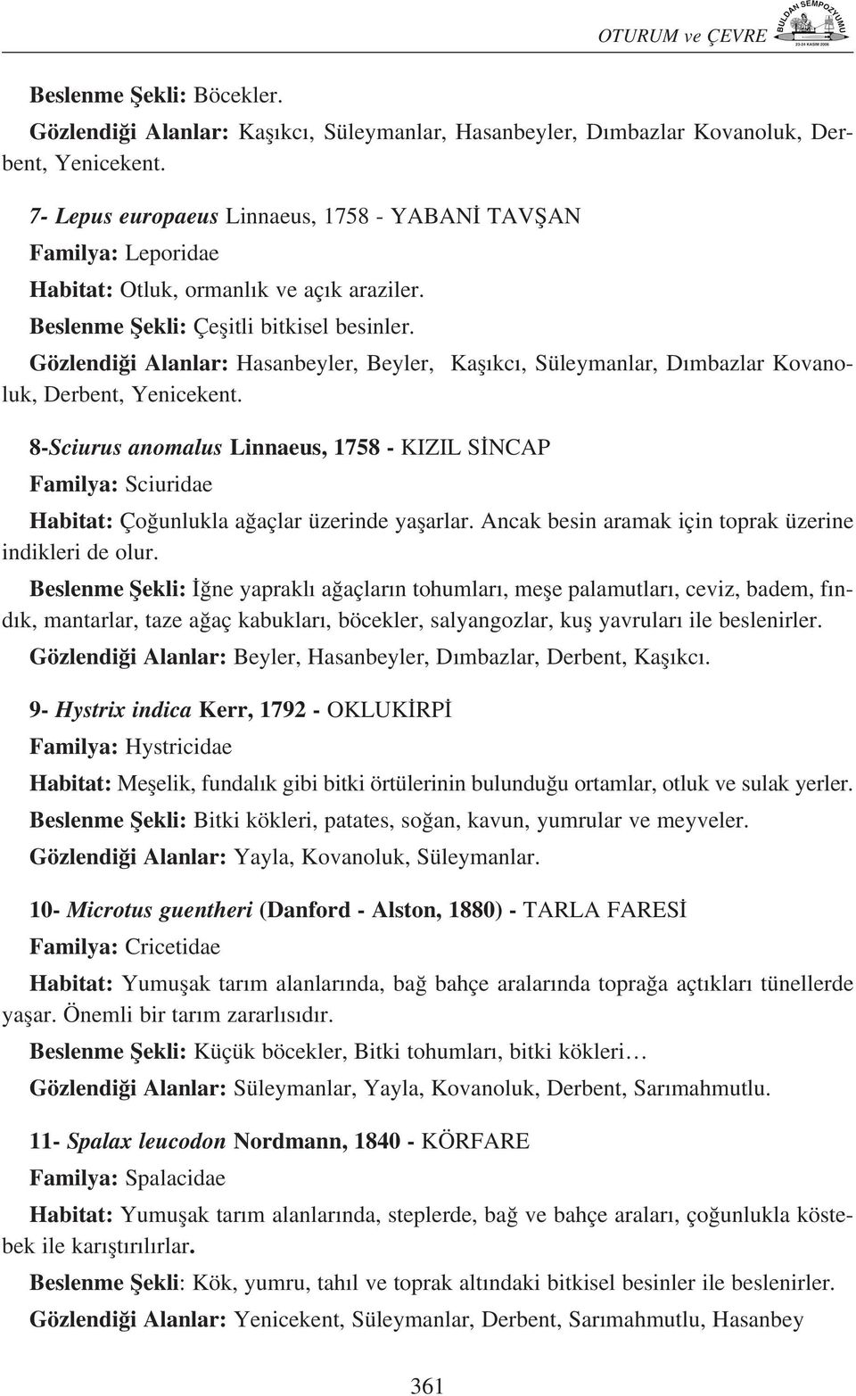 Gözlendi i Alanlar: Hasanbeyler, Beyler, Kafl kc, Süleymanlar, D mbazlar Kovanoluk, Derbent, Yenicekent.