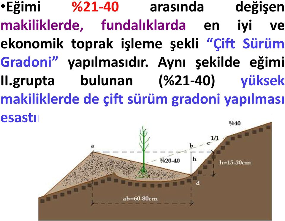 yapılmasıdır. Aynı şekilde eğimi II.