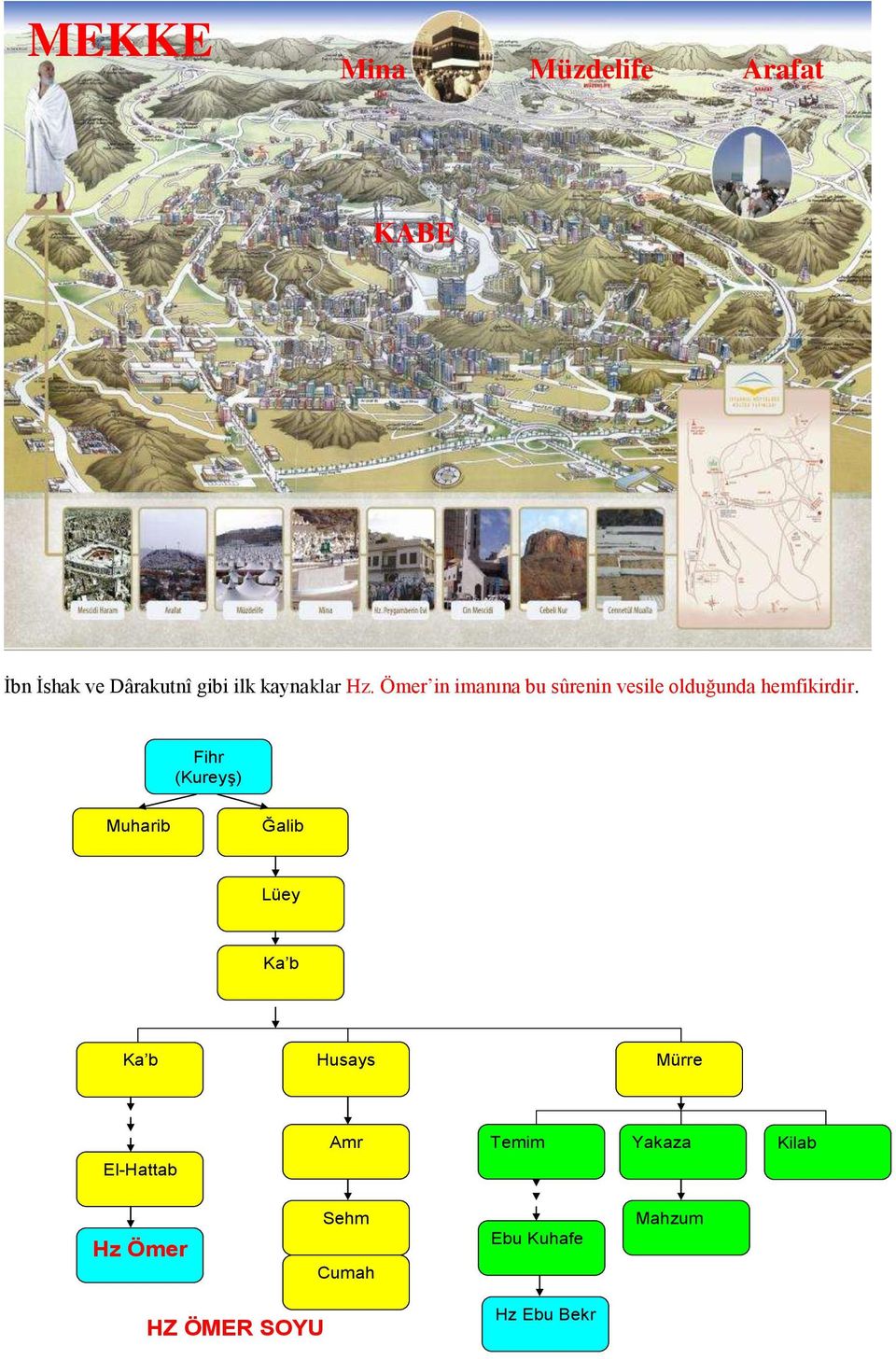 Fihr (Kureyş) Muharib Ğalib Lüey Ka b Ka b Husays Mürre El-Hattab Amr