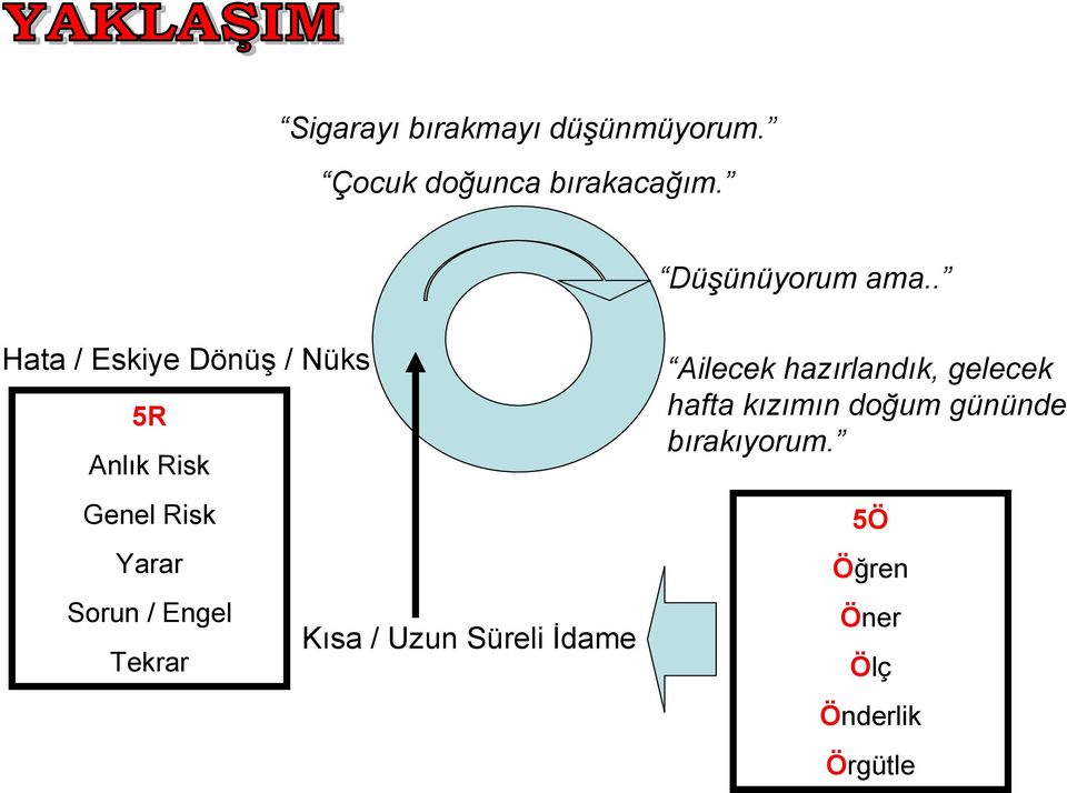 . Hata / Eskiye Dönüş / Nüks 5R Anlık Risk Genel Risk Yarar Sorun /