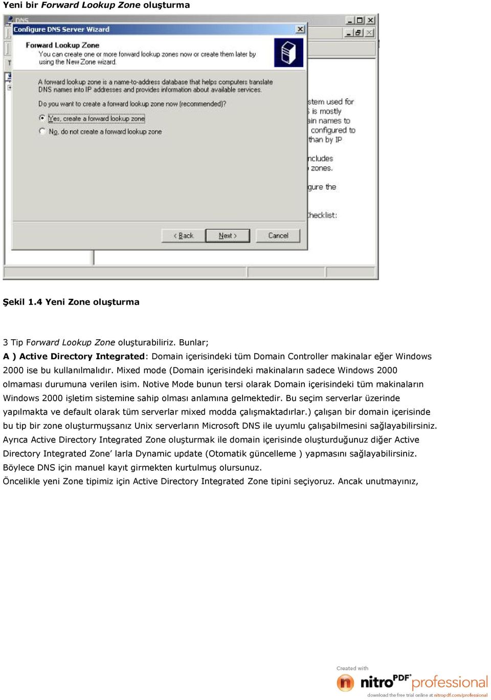 Mixed mode (Domain içerisindeki makinaların sadece Windows 2000 olmaması durumuna verilen isim.