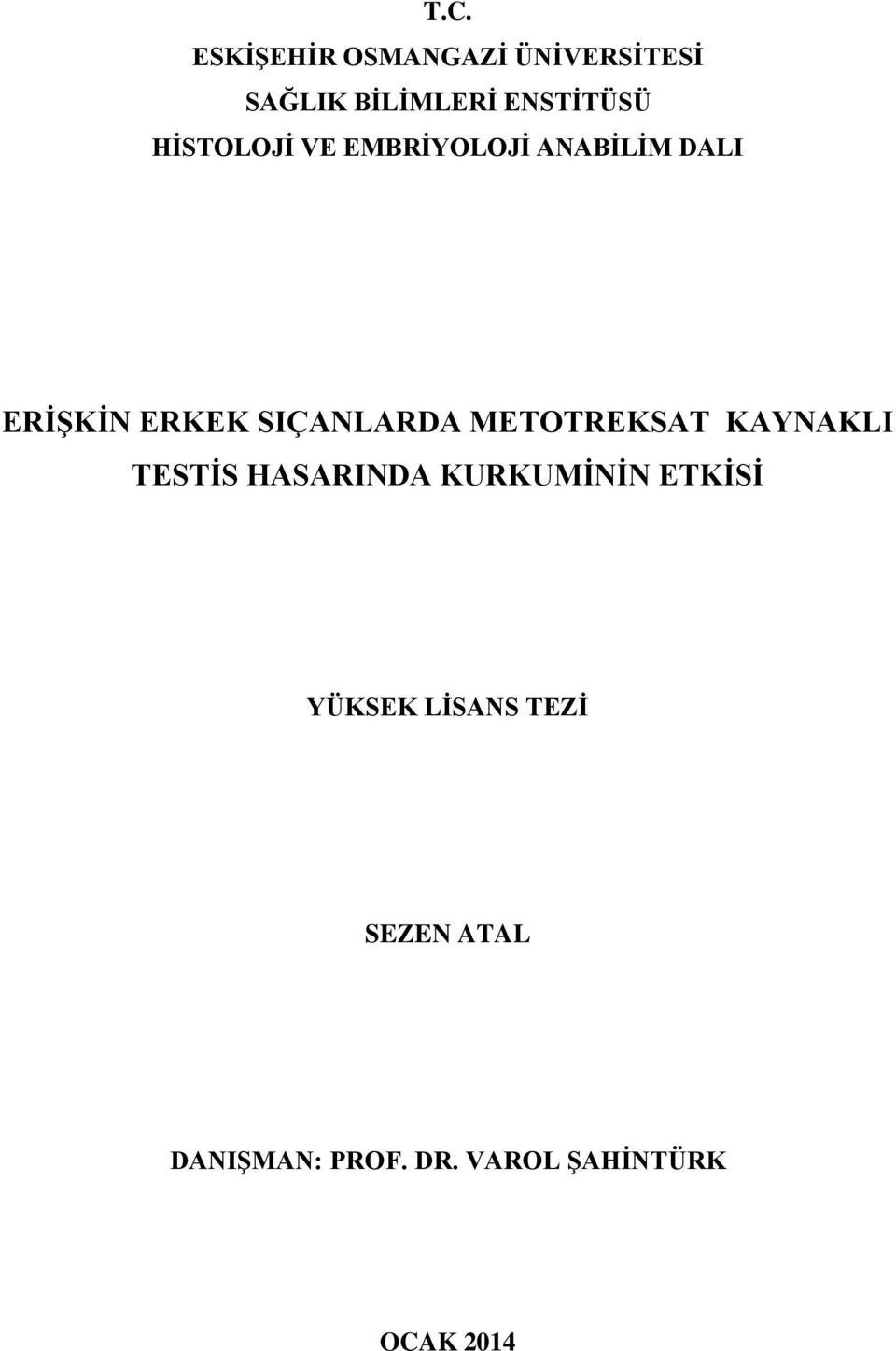 METOTREKSAT KAYNAKLI TESTİS HASARINDA KURKUMİNİN ETKİSİ YÜKSEK