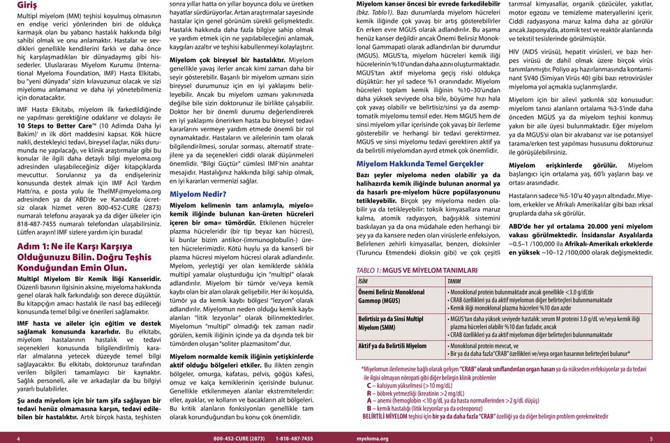 Uluslararası Miyelom Kurumu (International Myeloma Foundation, IMF) Hasta Elkitabı, bu yeni dünyada sizin kılavuzunuz olacak ve sizi miyelomu anlamanız ve daha iyi yönetebilmeniz için donatacaktır.