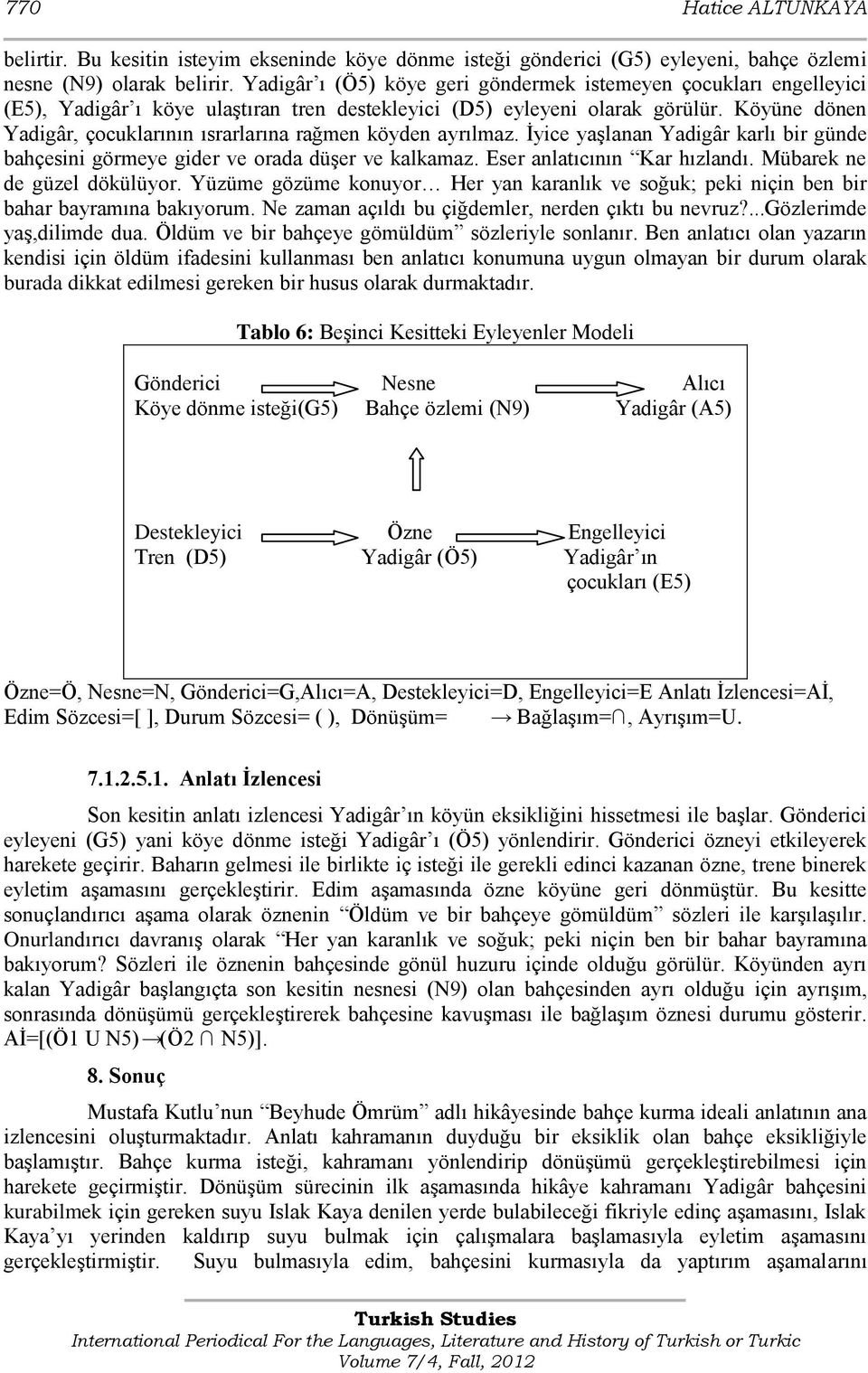 Köyüne dönen Yadigâr, çocuklarının ısrarlarına rağmen köyden ayrılmaz. İyice yaşlanan Yadigâr karlı bir günde bahçesini görmeye gider ve orada düşer ve kalkamaz. Eser anlatıcının Kar hızlandı.