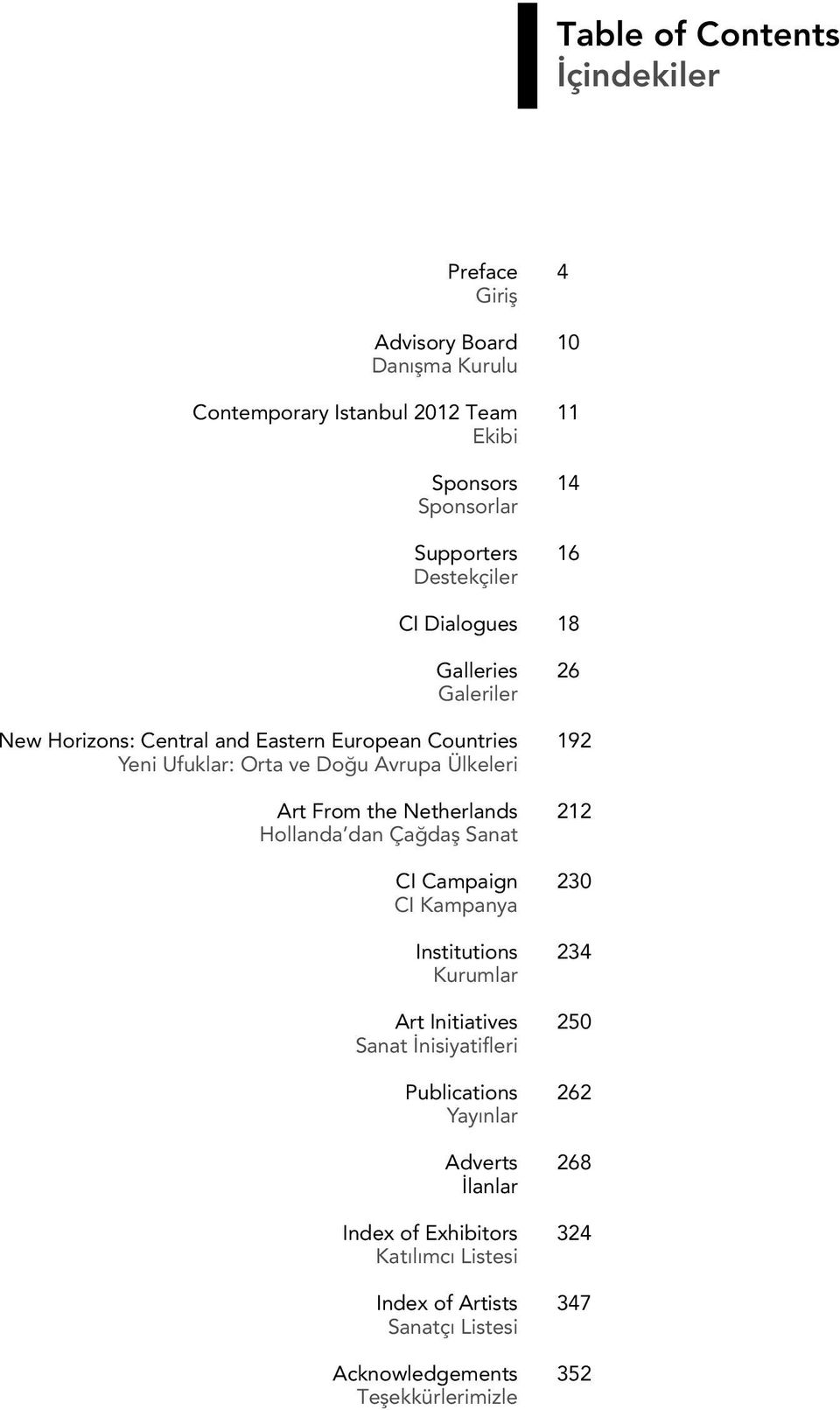 Hollanda dan Çağdaş Sanat CI Campaign CI Kampanya Institutions Kurumlar Art Initiatives Sanat İnisiyatifleri Publications Yayınlar Adverts İlanlar Index of