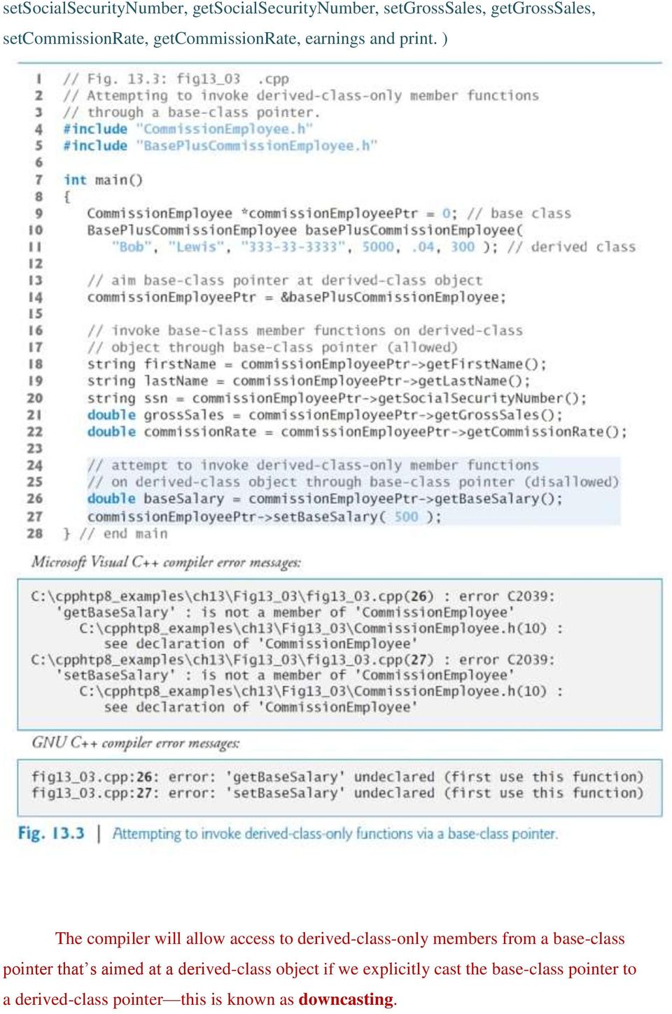 ) The compiler will allow access to derived-class-only members from a base-class pointer