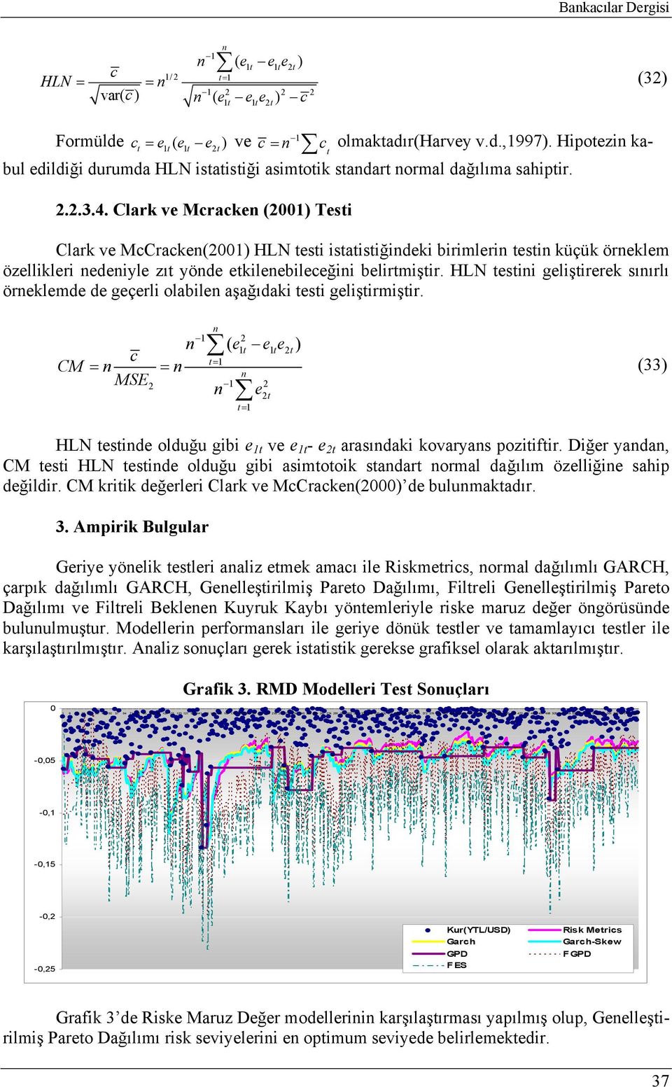 Clark ve Mcracken () Tesi Clark ve McCracken() HLN esi isaisiğindeki birimlerin esin küçük örneklem özellikleri nedeniyle zı yönde ekilenebileceğini belirmişir.