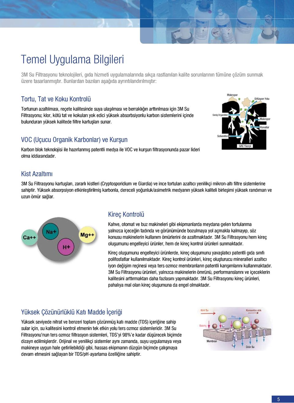 tat ve kokuları yok edici yüksek absorbsiyonlu karbon sistemlerini içinde bulunduran yüksek kalitede filtre kartuşları sunar.