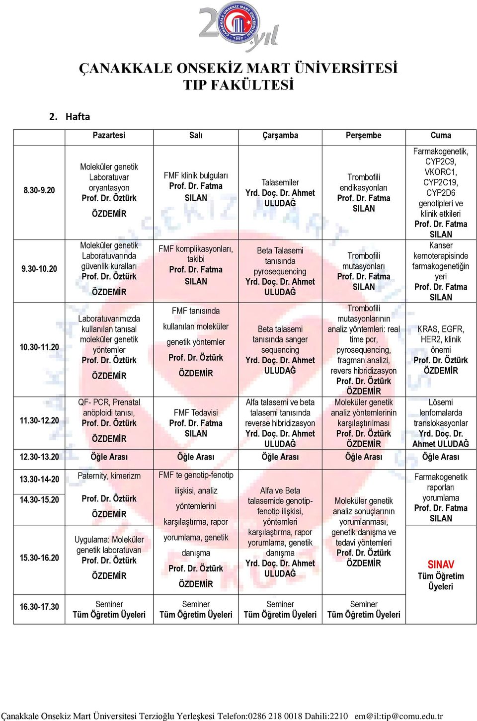 yöntemler QF- PCR, Prenatal anöploidi tanısı, FMF klinik bulguları FMF komplikasyonları, takibi FMF tanısında kullanılan moleküler genetik yöntemler FMF Tedavisi Talasemiler Ahmet Beta Talasemi