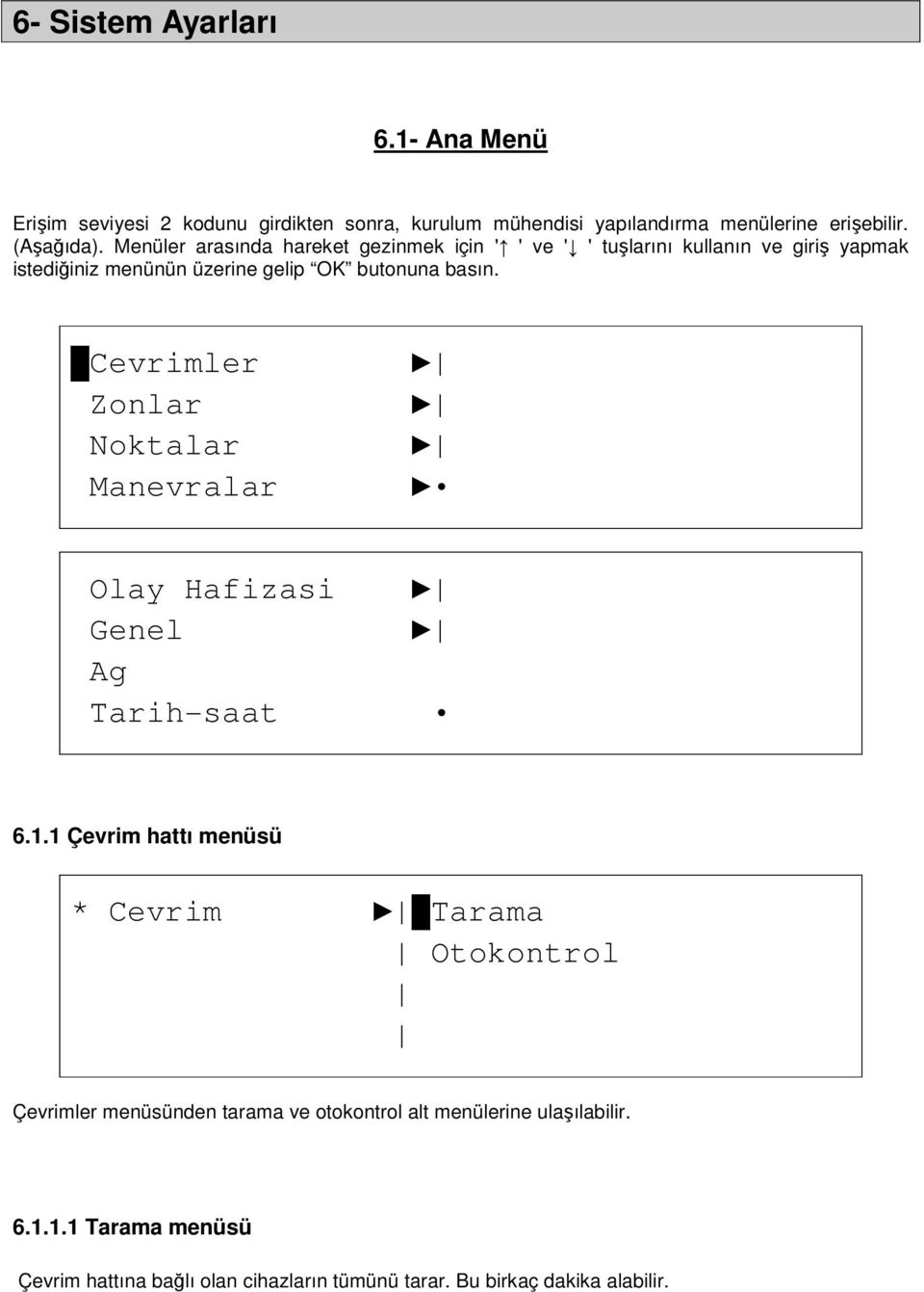 Cevrimler Zonlar Noktalar Manevralar Olay Hafizasi Genel Ag Tarih-saat 6.1.