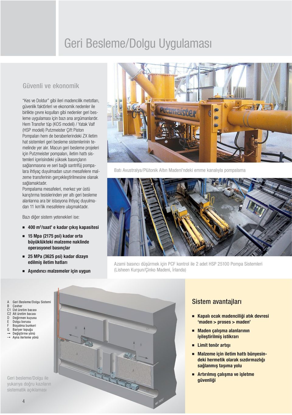 Hem Transfer tüp (KOS modeli) / Yatak Valf (HSP modeli) Putzmeister Çift Piston Pompaları hem de beraberlerindeki ZX iletim hat sistemleri geri besleme sistemlerinin temelinde yer alır.