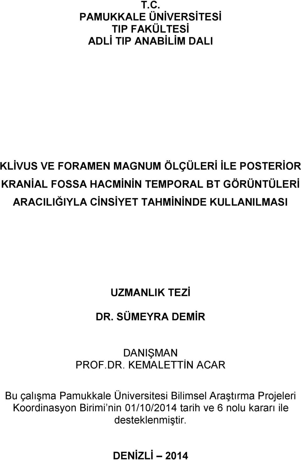 UZMANLIK TEZĠ DR.