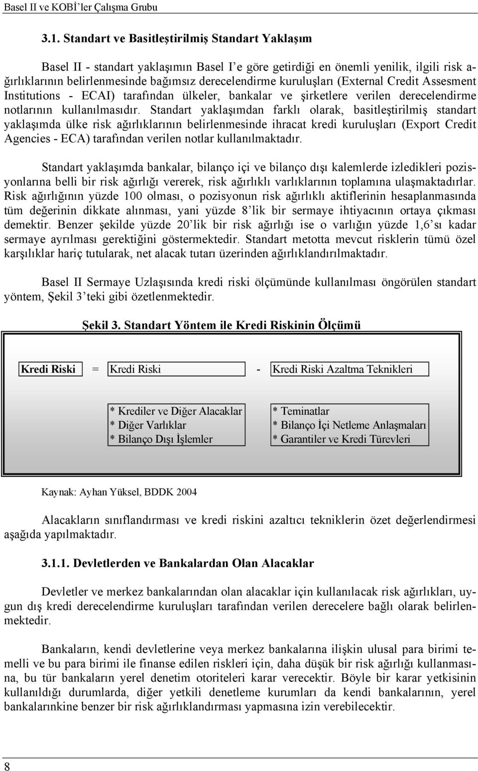 kuruluşları (External Credit Assesment Institutions - ECAI) tarafından ülkeler, bankalar ve şirketlere verilen derecelendirme notlarının kullanılmasıdır.