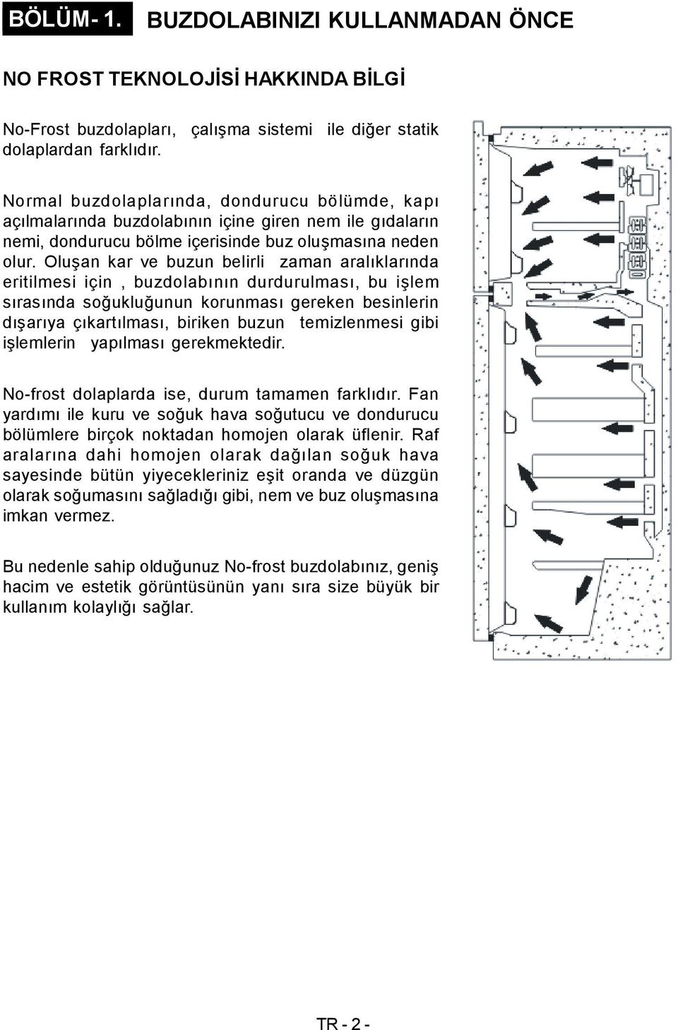 Oluşan kar ve buzun belirli zaman aralıklarında eritilmesi için, buzdolabının durdurulması, bu işlem sırasında soğukluğunun korunması gereken besinlerin dışarıya çıkartılması, biriken buzun