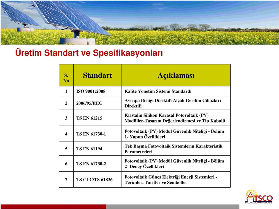 Kristalin Silikon Karasal Fotovoltaik (PV) Modüller-Tasarım Değerlendirmesi ve Tip Kabulü 4 TS EN 61730-1 Fotovoltaik (PV) Modül Güvenlik Niteliği - Bölüm 1-