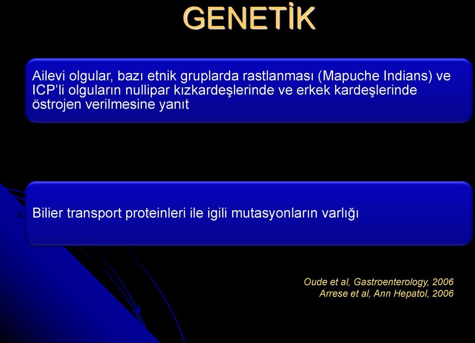 östrojen verilmesine yanıt Bilier transport proteinleri ile igili