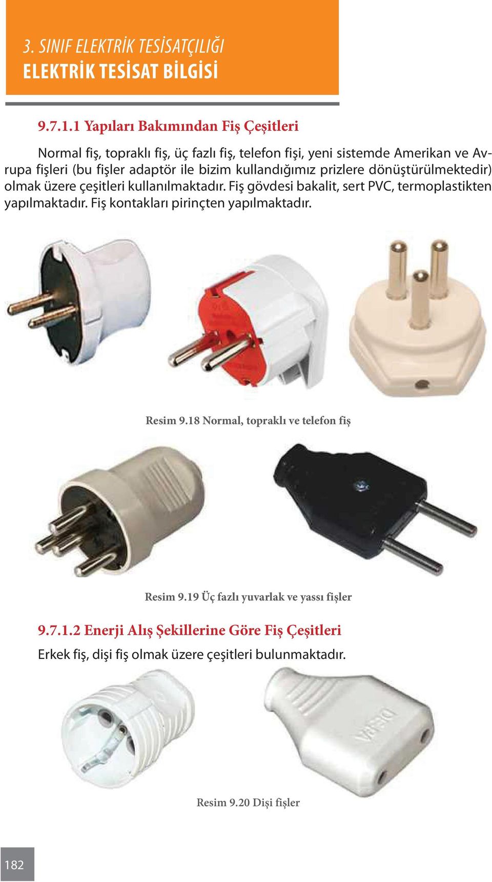 adaptör ile bizim kullandığımız prizlere dönüştürülmektedir) olmak üzere çeşitleri kullanılmaktadır.