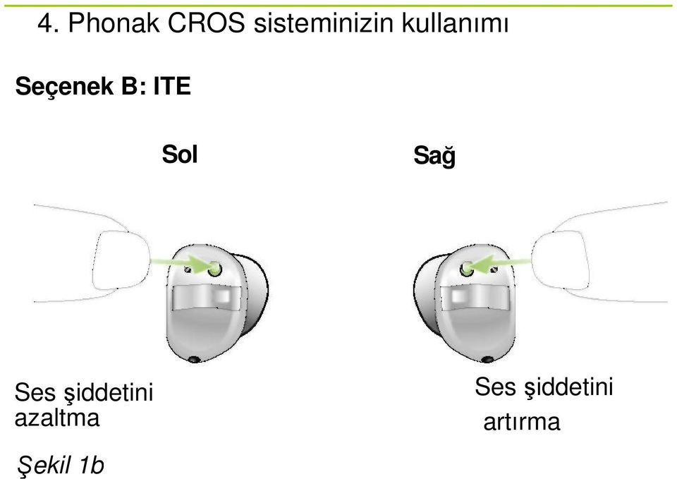 Sağ Ses şiddetini azaltma