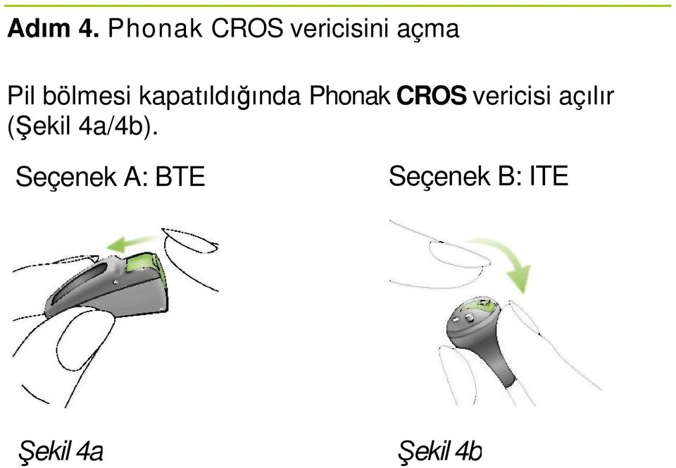 bölmesi kapatıldığında Phonak CROS