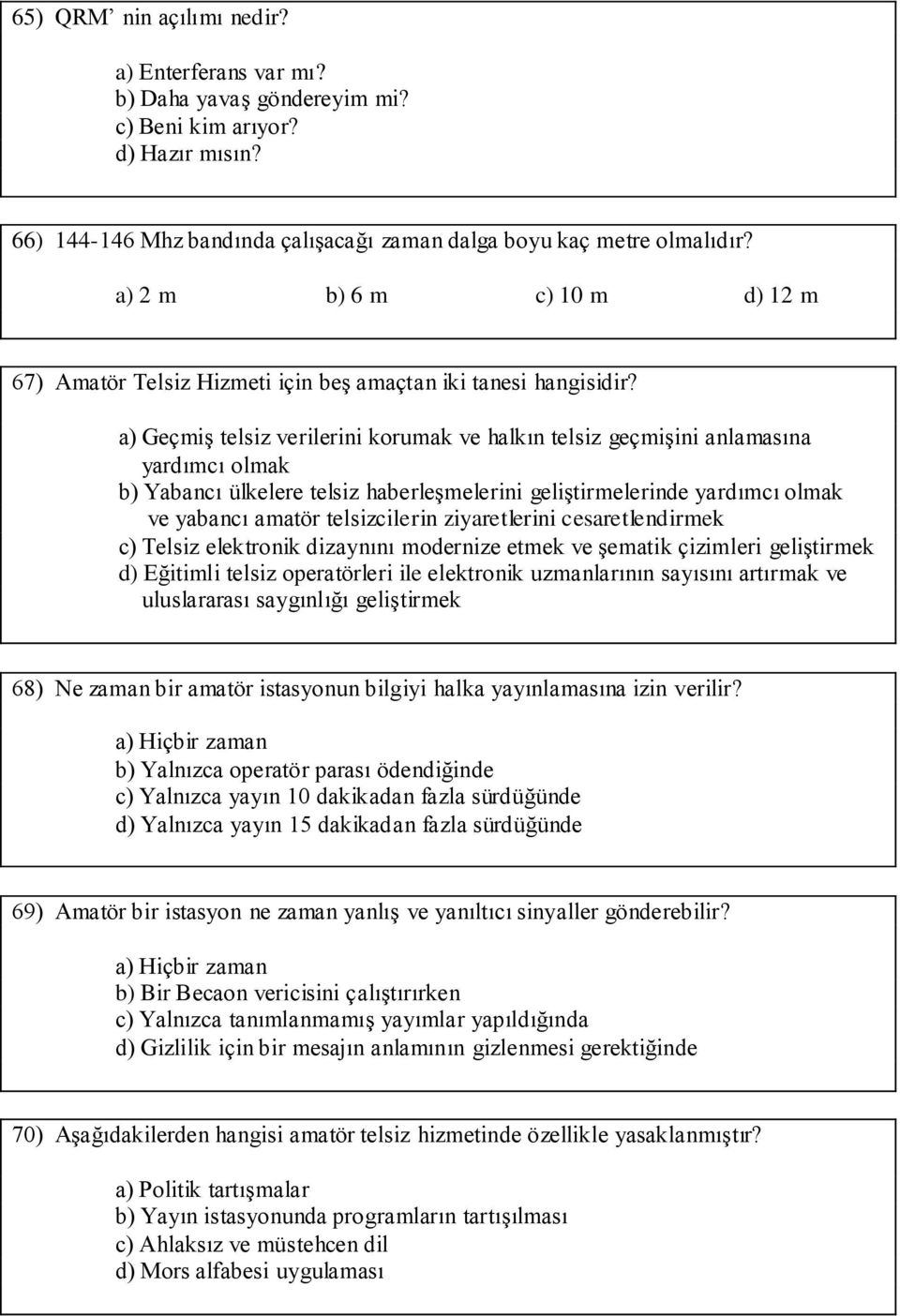 a) Geçmiş telsiz verilerini korumak ve halkın telsiz geçmişini anlamasına yardımcı olmak b) Yabancı ülkelere telsiz haberleşmelerini geliştirmelerinde yardımcı olmak ve yabancı amatör telsizcilerin