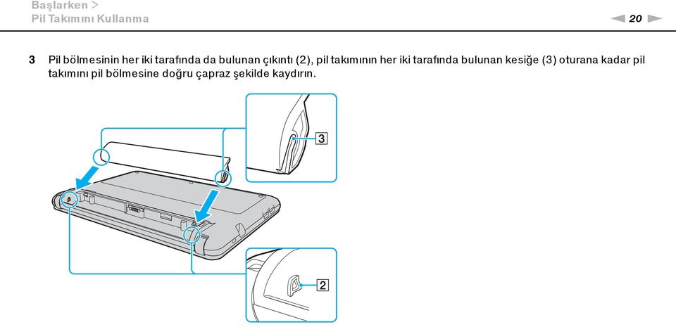 pil takımının her iki tarafında bulunan kesiğe (3)