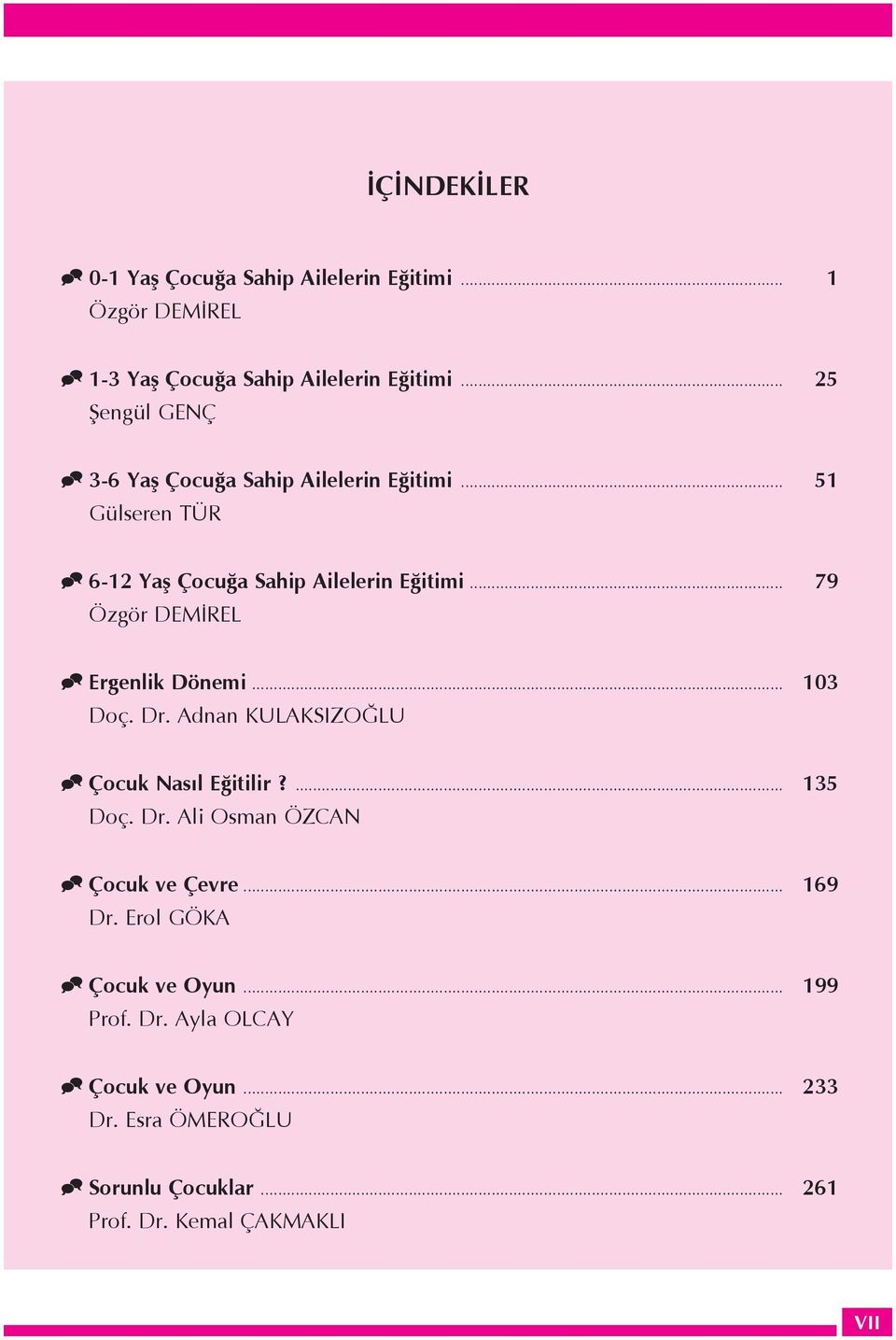 .. 79 zgšr DEMÜREL ^ Ergenlik Dšnemi... 103 Do. Dr. Adnan KULAKSIZOÚLU ^ ocuk NasÝl EÛitilir?... 135 Do. Dr. Ali Osman ZCAN ^ ocuk ve evre.