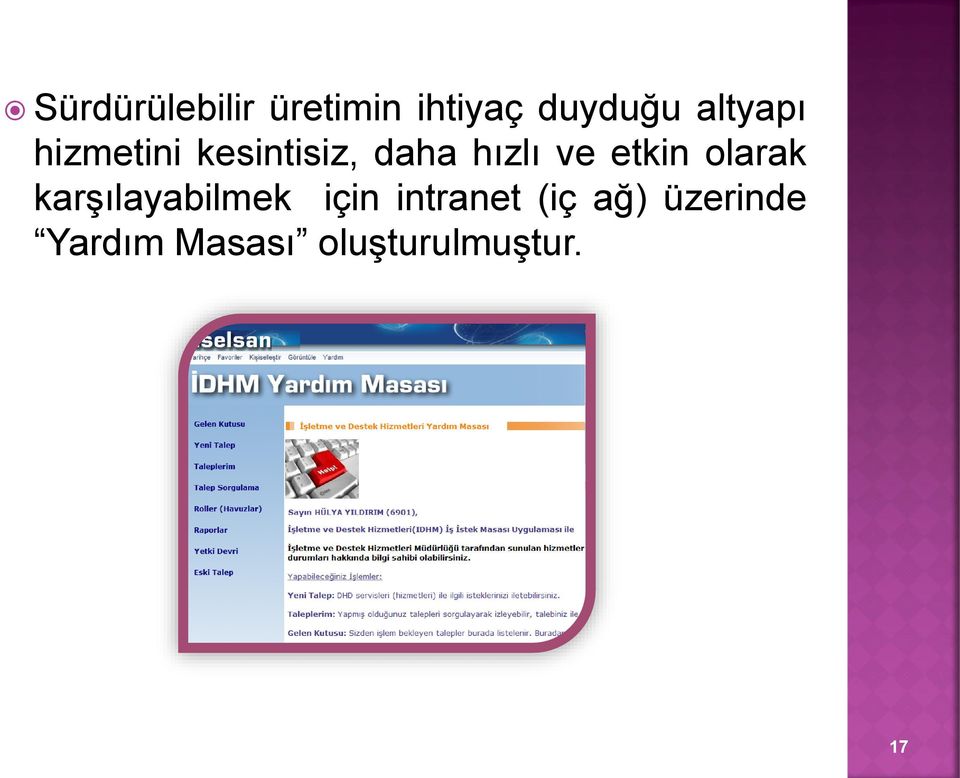 etkin olarak karşılayabilmek için intranet