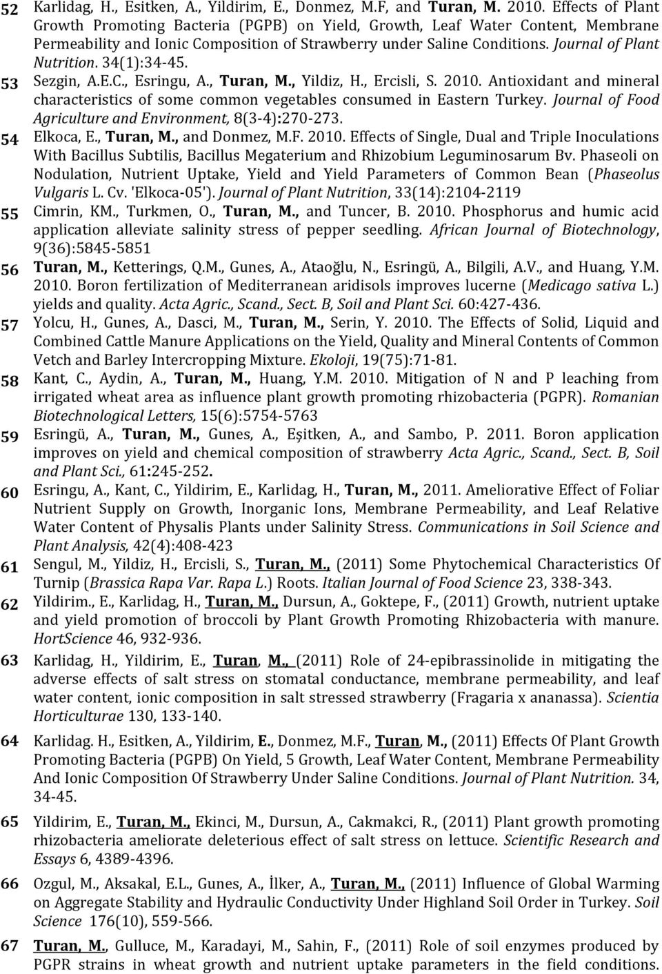 34(1):34-45. 53 Sezgin, A.E.C., Esringu, A., Turan, M., Yildiz, H., Ercisli, S. 2010. Antioxidant and mineral characteristics of some common vegetables consumed in Eastern Turkey.