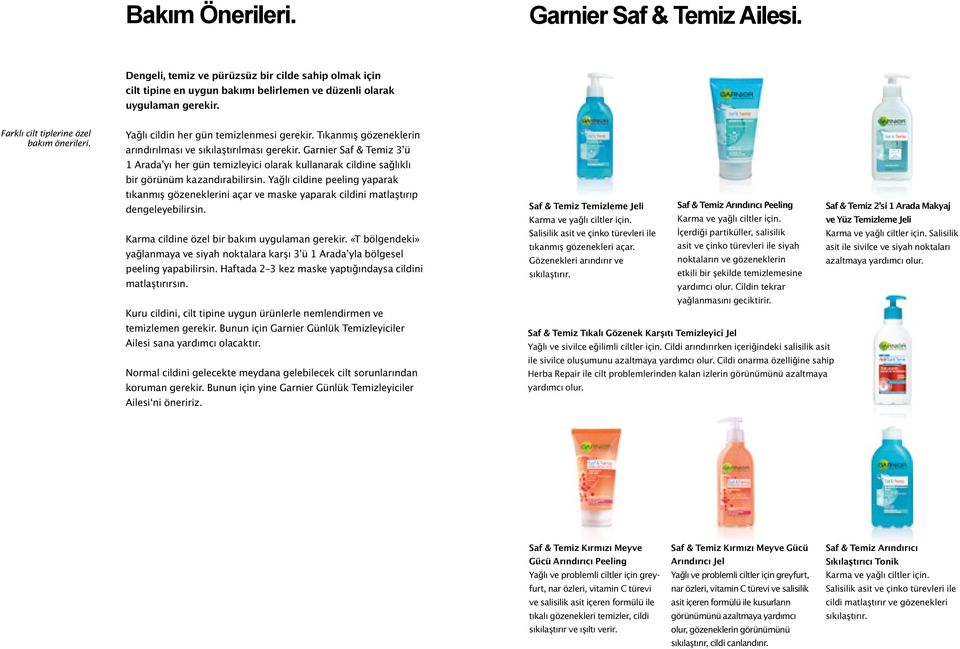 Garnier Saf & Temiz 3 ü 1 Arada yı her gün temizleyici olarak kullanarak cildine sağlıklı bir görünüm kazandırabilirsin.