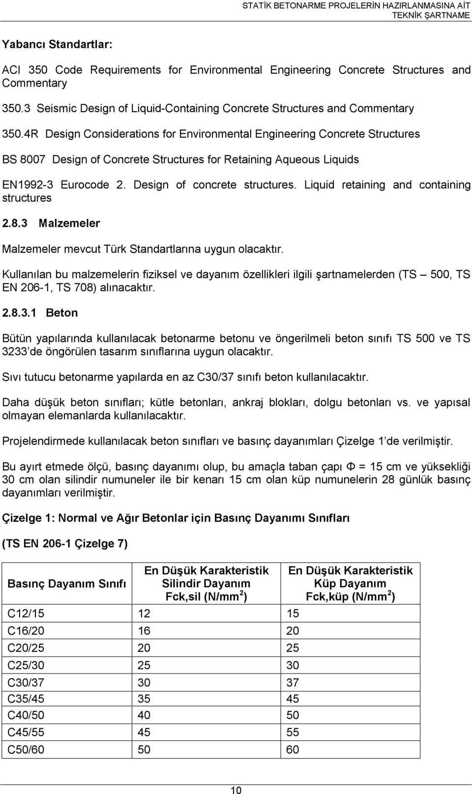 4R Desgn Consderatons for Envronmental Engneerng Conrete Strutures BS 8007 Desgn of Conrete Strutures for Retanng Aqueous quds EN199-3 Euroode. Desgn of onrete strutures.