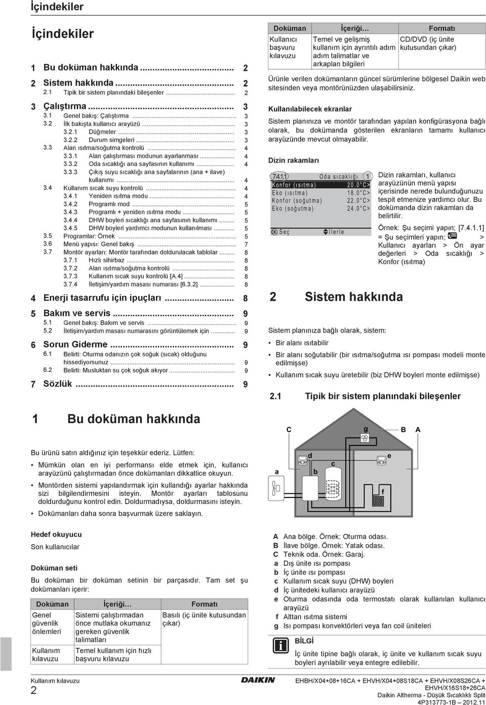 .. 4 3.4 Kullanım sıcak suyu kontrolü... 4 3.4.1 Yeniden ısıtma modu... 4 3.4.2 Programlı mod... 5 3.4.3 Programlı + yeniden ısıtma modu... 5 3.4.4 DHW boyleri sıcaklığı ana sayfasının kullanımı... 5 3.4.5 DHW boyleri yardımcı modunun kullanılması.