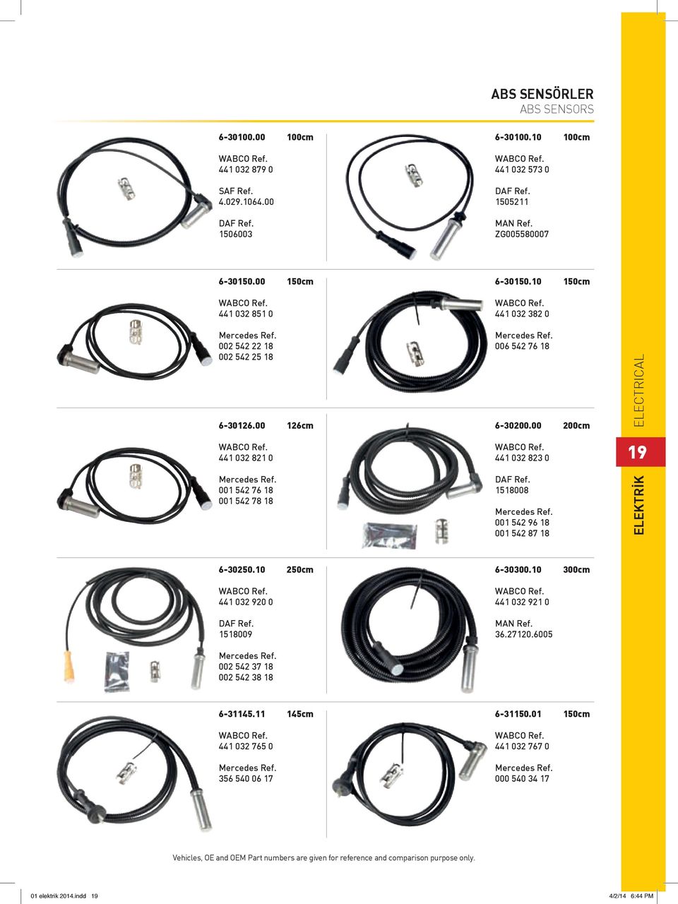 441 032 382 0 Mercedes Ref. 006 542 76 18 6-30200.00 200cm WABCO Ref. 441 032 823 0 DAF Ref. 1518008 Mercedes Ref. 001 542 96 18 001 542 87 18 19 6-30250.10 250cm WABCO Ref. 441 032 920 0 DAF Ref.