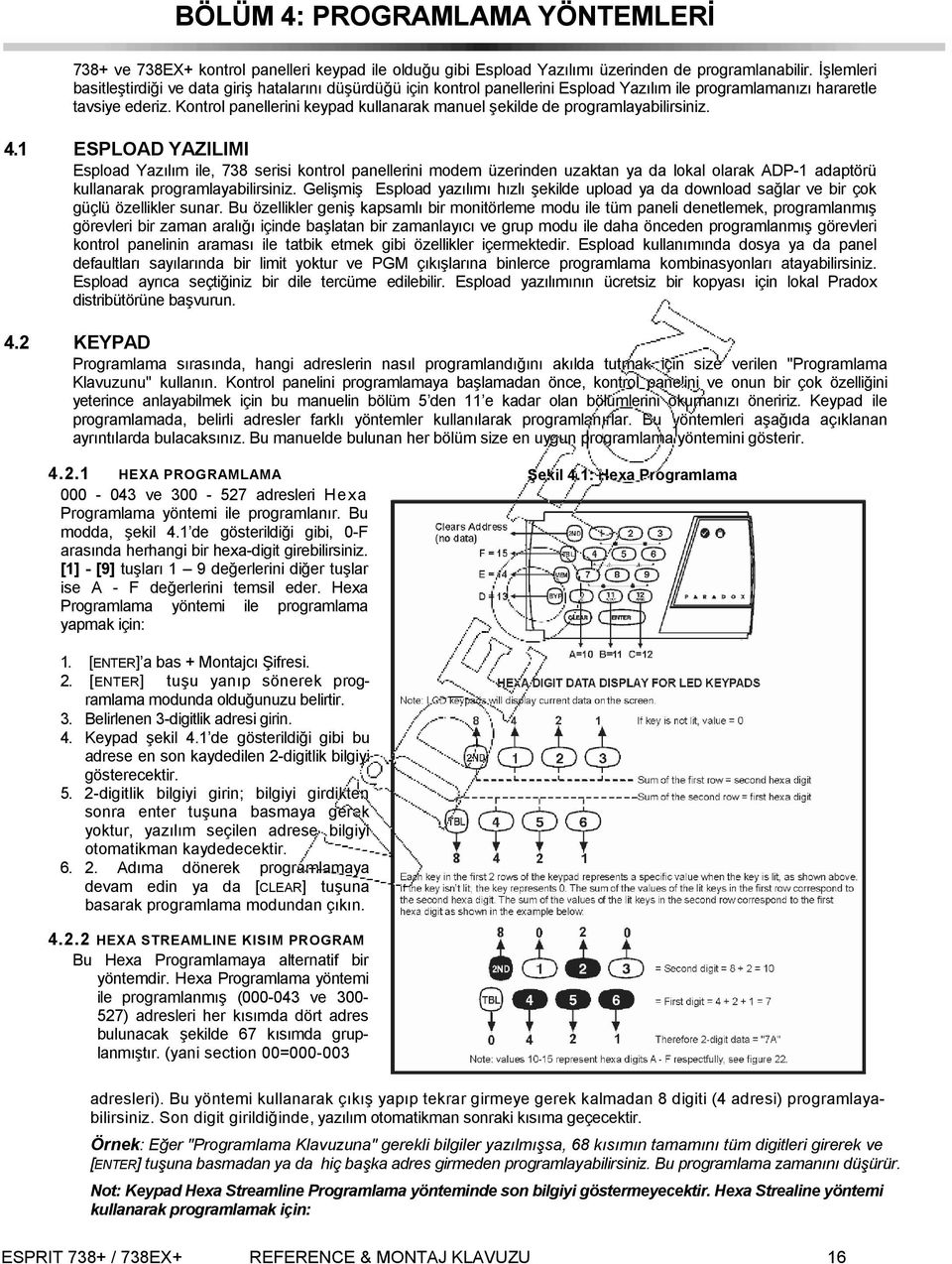 Kontrol panellerini keypad kullanarak manuel şekilde de programlayabilirsiniz. 4.