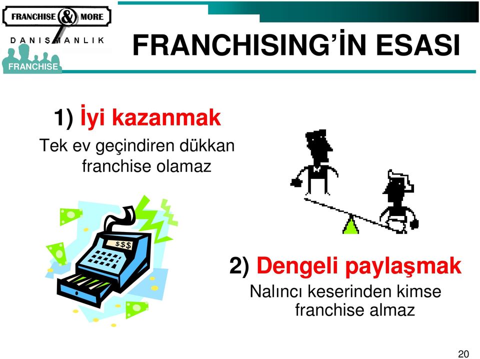 franchise olamaz 2) Dengeli