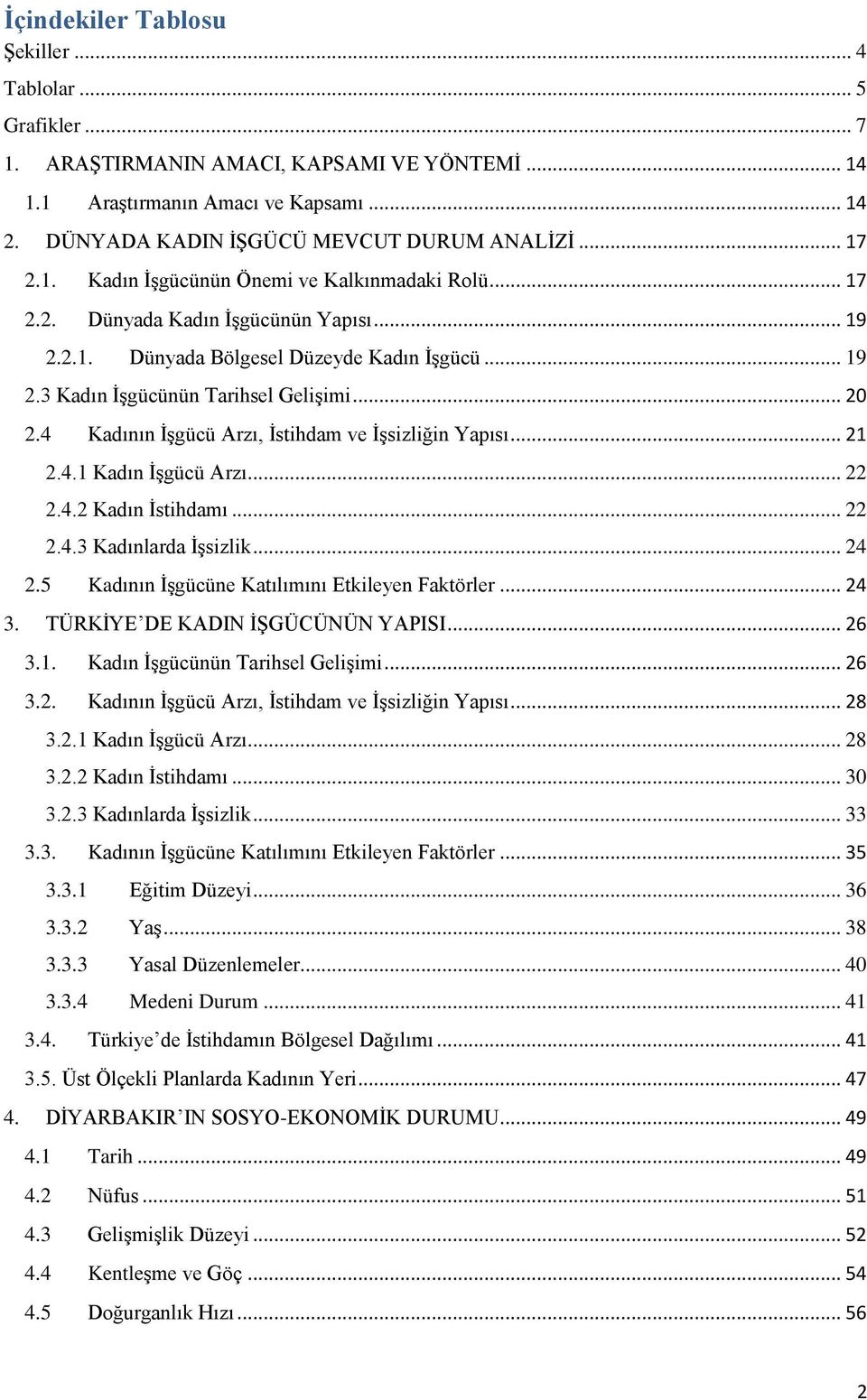 4 Kadının İşgücü Arzı, İstihdam ve İşsizliğin Yapısı... 21 2.4.1 Kadın İşgücü Arzı... 22 2.4.2 Kadın İstihdamı... 22 2.4.3 Kadınlarda İşsizlik... 24 2.