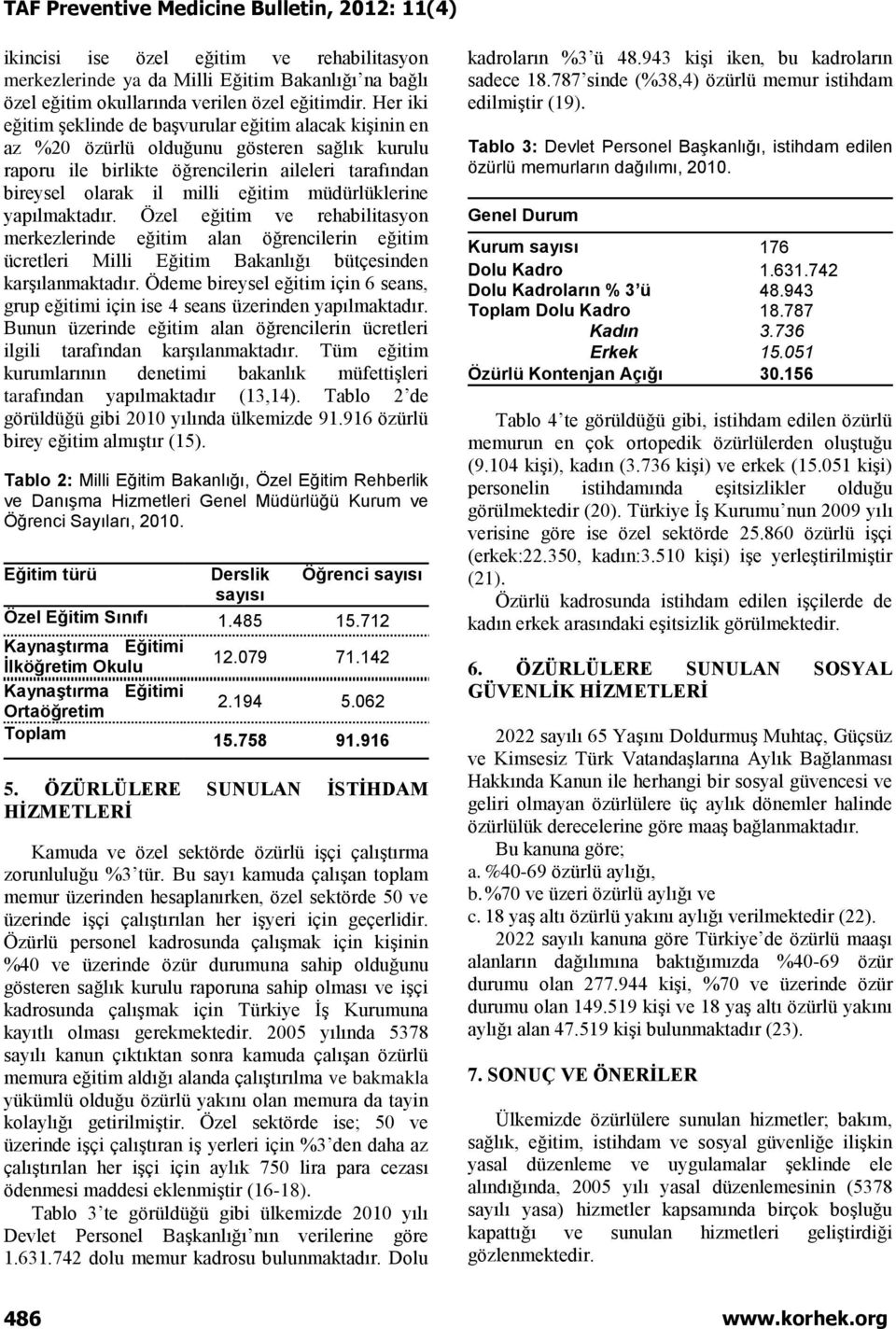 müdürlüklerine yapılmaktadır. Özel eğitim ve rehabilitasyon merkezlerinde eğitim alan öğrencilerin eğitim ücretleri Milli Eğitim Bakanlığı bütçesinden karşılanmaktadır.