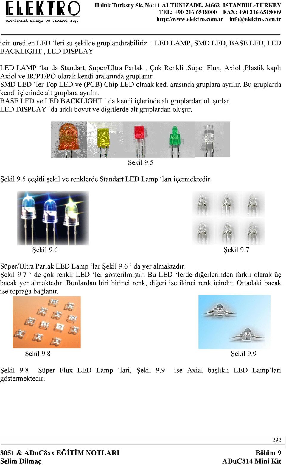 BASE LED ve LED BACKLIGHT da kendi içlerinde alt gruplardan oluşurlar. LED DISPLAY da arklı boyut ve digitlerde alt gruplardan oluşur. Şekil 9.5 Şekil 9.