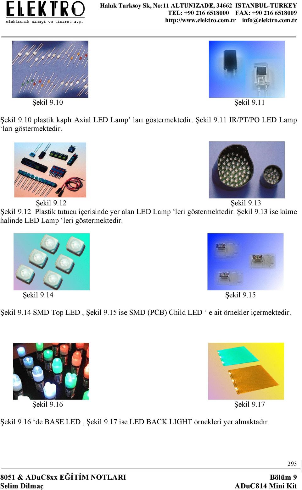 Şekil 9.14 Şekil 9.15 Şekil 9.14 SMD Top LED, Şekil 9.15 ise SMD (PCB) Child LED e ait örnekler içermektedir. Şekil 9.16 Şekil 9.