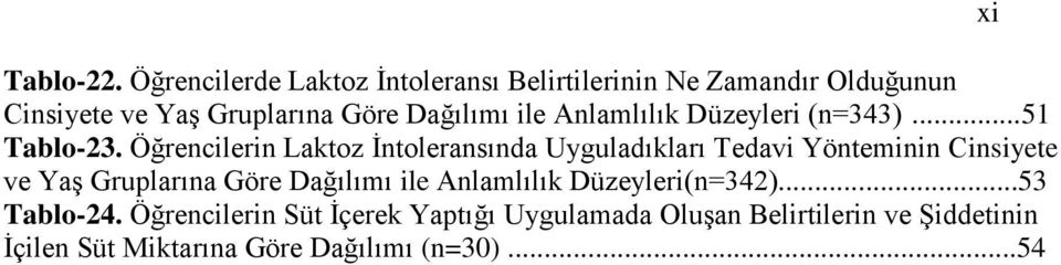 Anlamlılık Düzeyleri (n=343)... 51 Tablo-23.