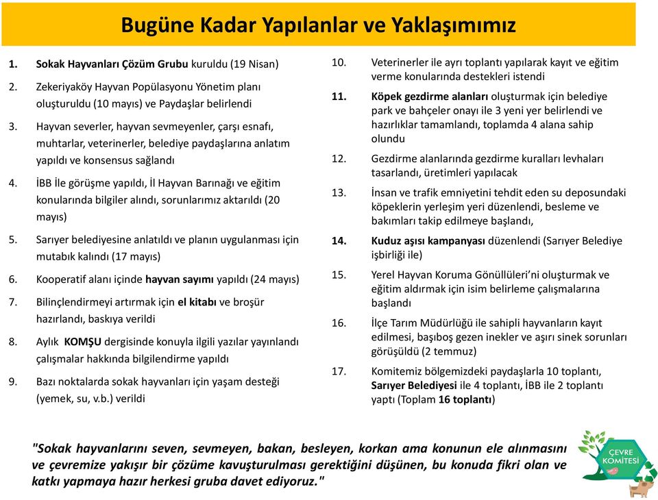 İBB İle görüşme yapıldı, İl Hayvan Barınağı ve eğitim konularında bilgiler alındı, sorunlarımız aktarıldı (20 mayıs) 5.