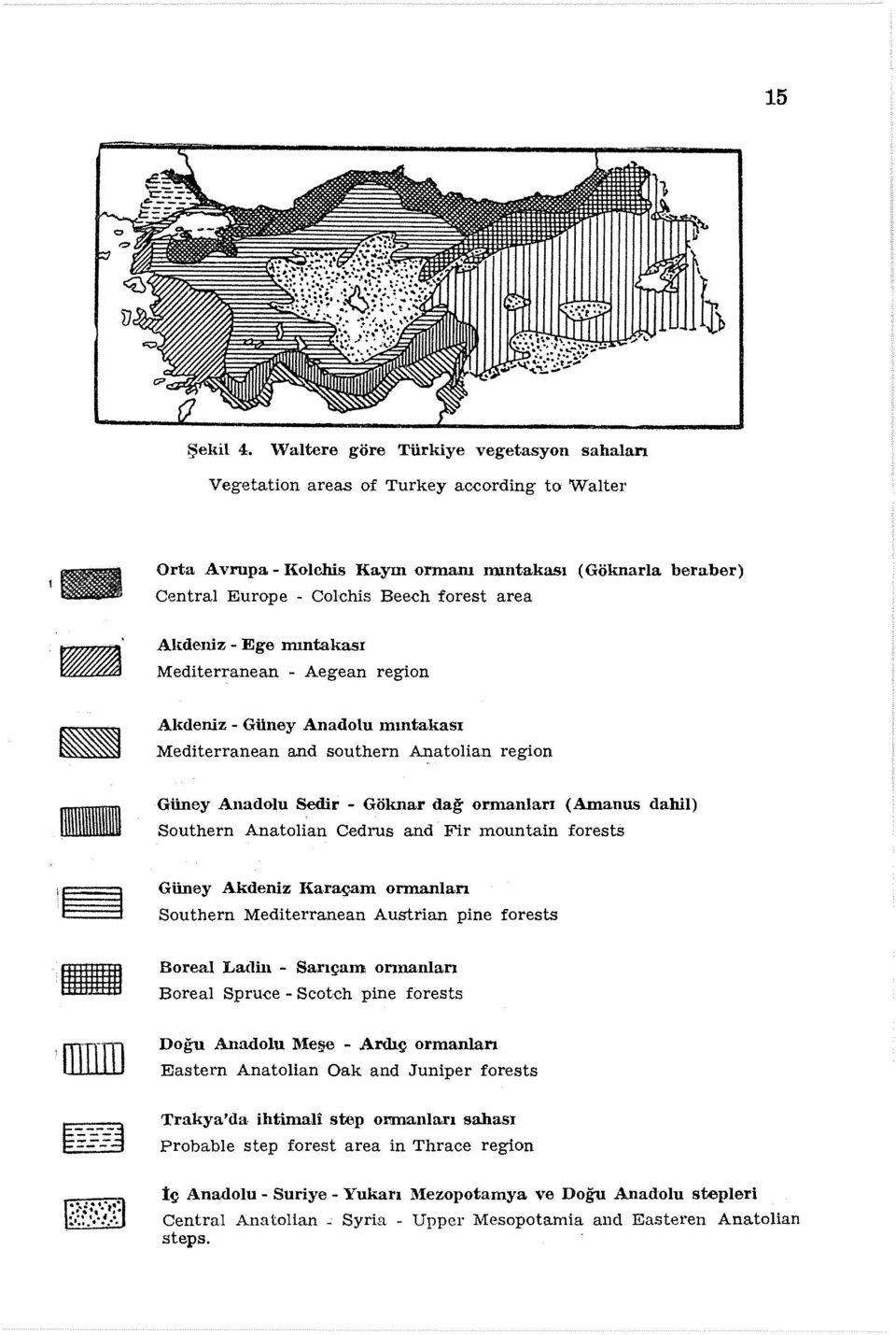 - Ege ııuııtakası Mediterranean - Aegean region AlHleııiz - Güney Anadolu ınıntakası Mediterranean and southern Aııatolian region Güney Anadolu Sedir - Göknar dağ ormanları (Amanus dahil) Southern