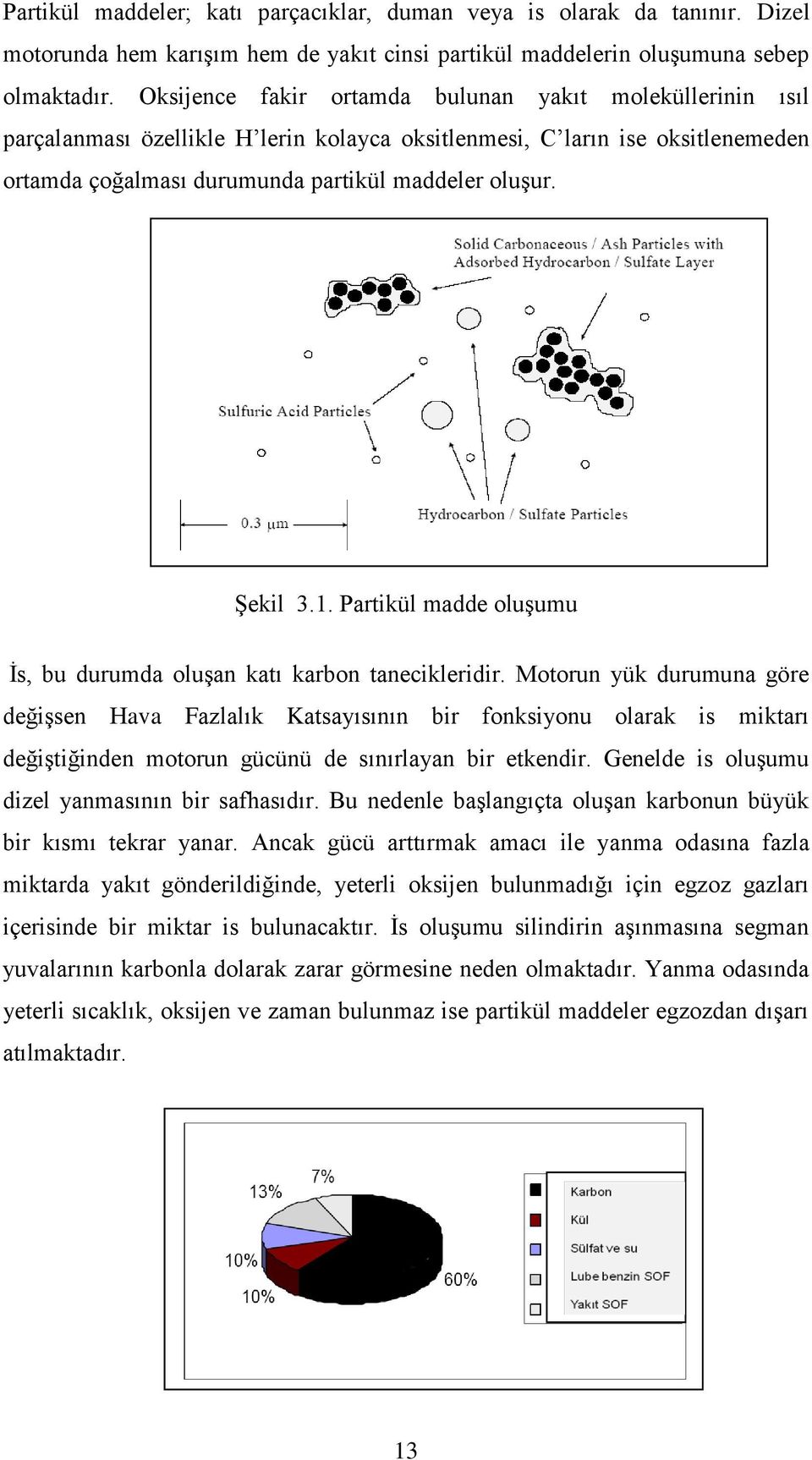 1. Partikül madde oluşumu İs, bu durumda oluşan katı karbon tanecikleridir.